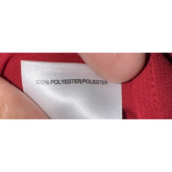 Kasper Womens Crimson Red Scuba Tie-Neck Sleeveless Pullover Top Blouse Small - Picture 6 of 7